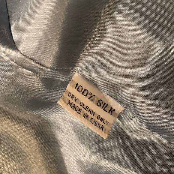 Boutique silk embroidered jacket unique greenish blue - Picture 3 of 3